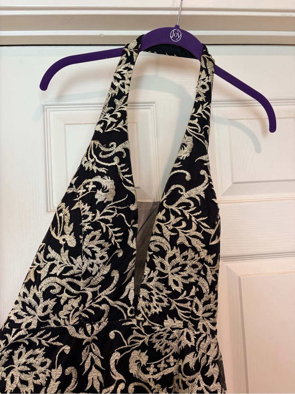 Windsor Black and Cream Halter Dress